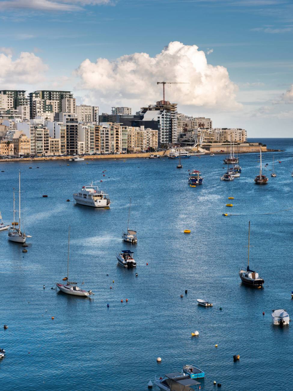 Sliema Bay in Malta, residential area .